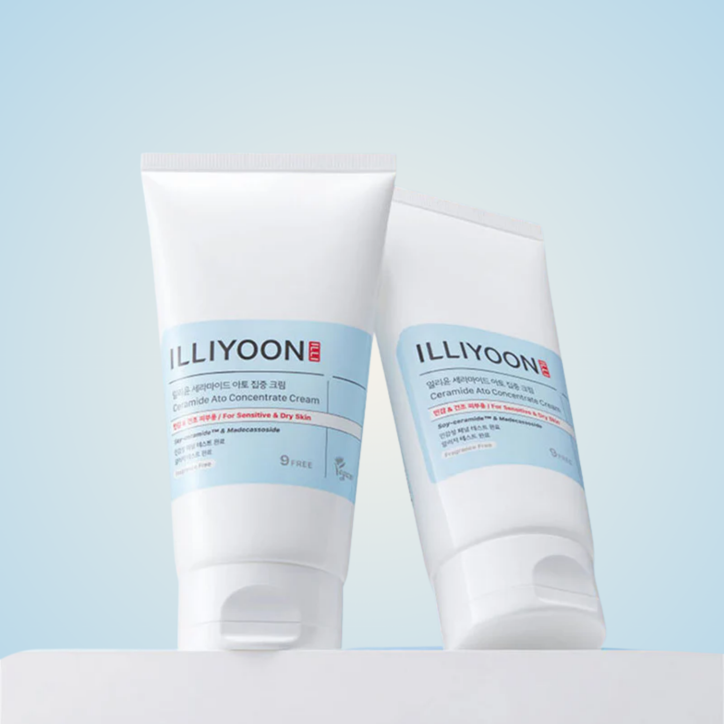 Two tubes of ILLIYOON Ceramide Ato Concentrate Cream – gentle daily hydration for sensitive skin