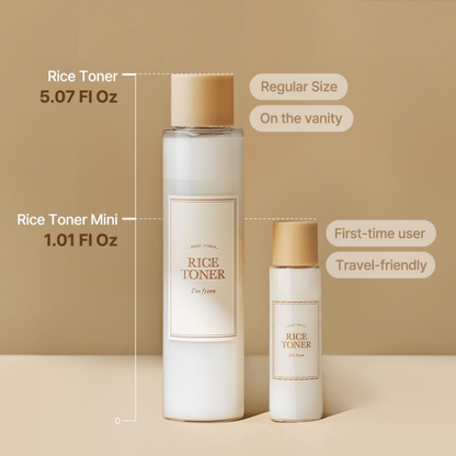 I’m From Rice Toner 150ml full-size and 30ml mini travel-size duo.