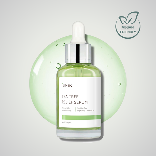 iUNIK Tea Tree Relief Serum 50ml front bottle with dropper