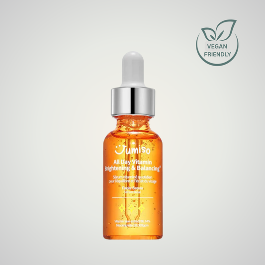 Jumiso All Day Vitamin Brightening & Balancing Facial Serum 50ml – vegan friendly vitamin C serum for radiant skin.