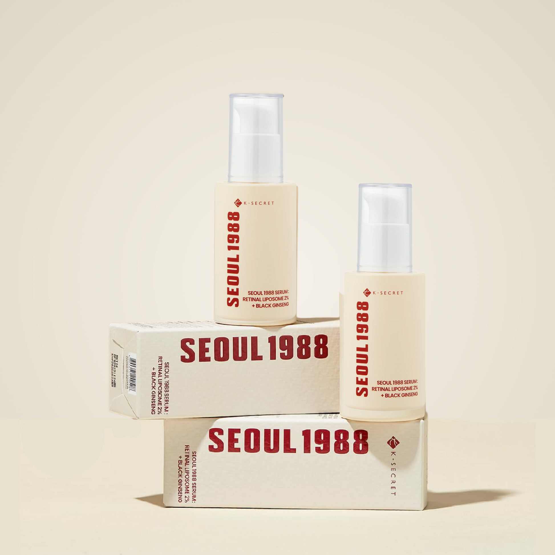 KSECRET SEOUL 1988 Serum – firming and revitalizing skincare infused with Black Ginseng.