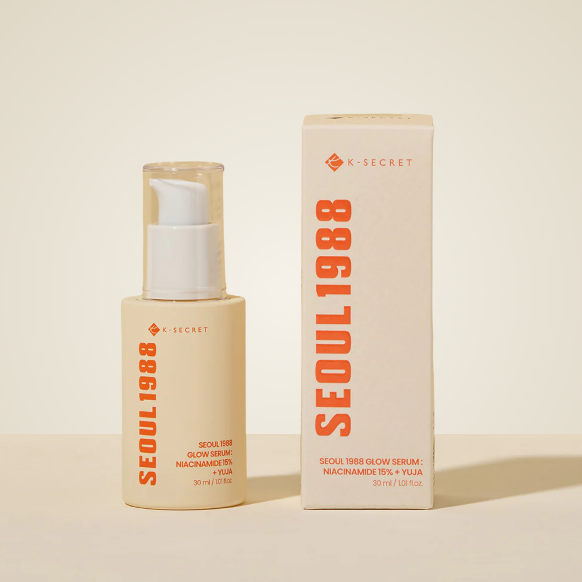 Two bottles of KSECRET SEOUL 1988 Glow Serum – vegan K-beauty serum for glow and even skin tone