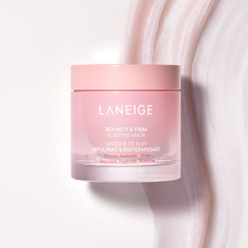 Laneige Bouncy and Firm Face Sleeping Mask gel cream texture for overnight hydration