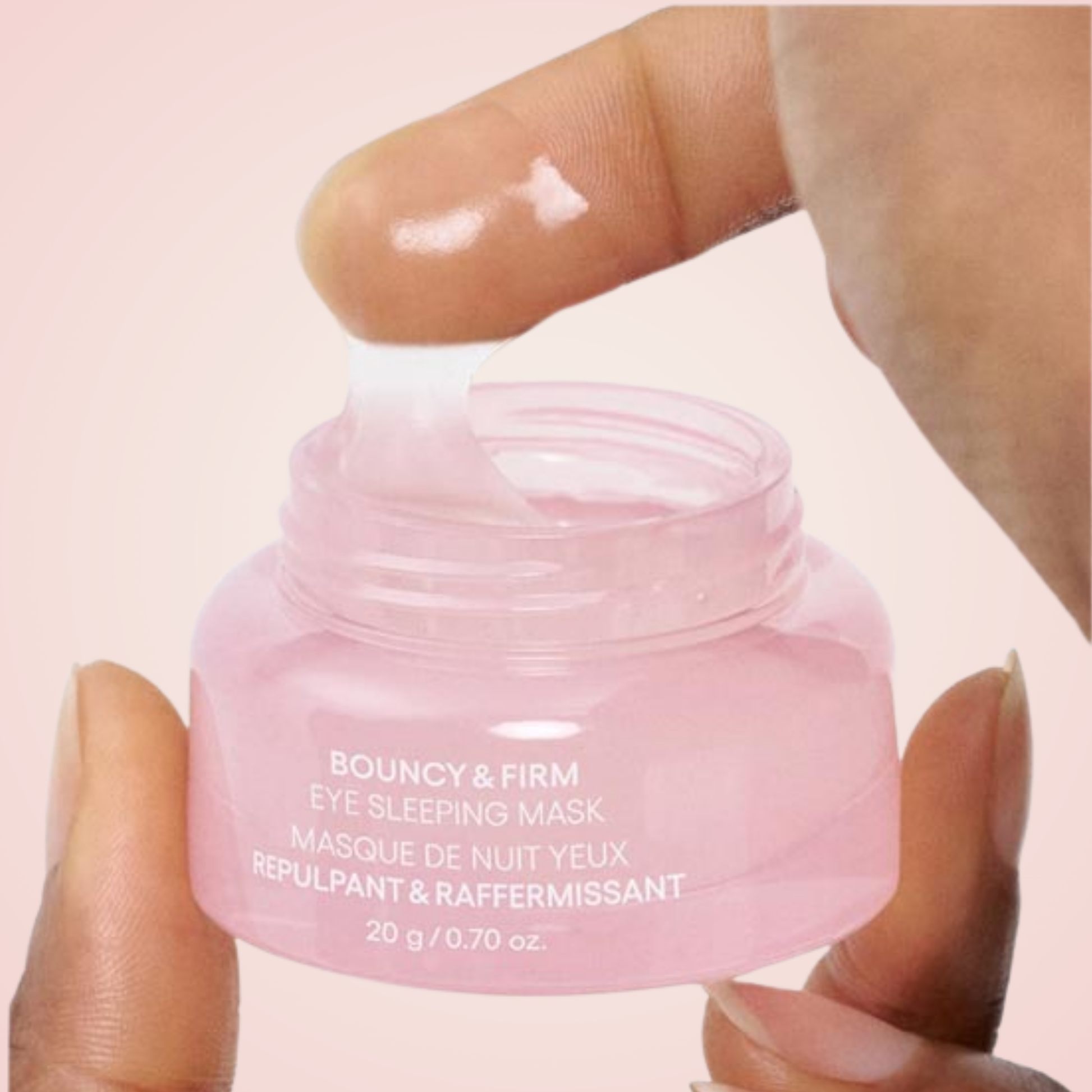 Applying Laneige Bouncy & Firm Eye Sleeping Mask texture