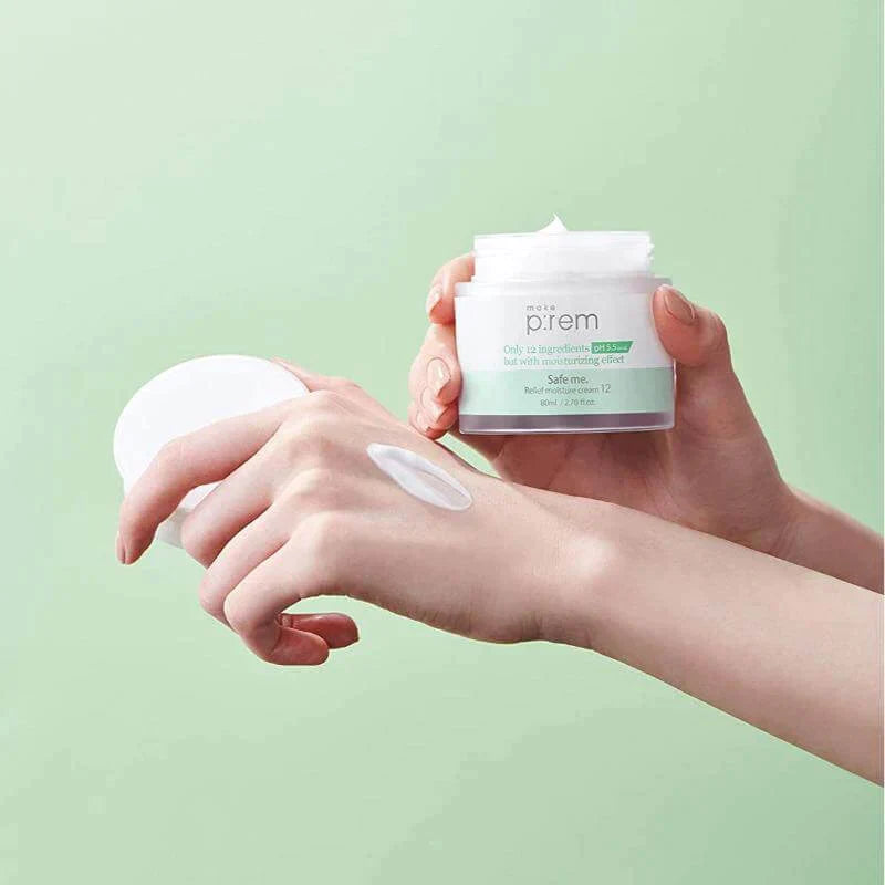 Application of make p:rem Safe Me Relief Moisture Cream 12 80ml