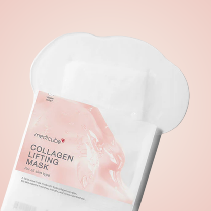 Medicube Collagen Lifting Mask – enriched with collagen essence to deeply hydrate and smooth skin.