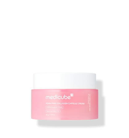 medicube collagen cream applied on skin for firming and radiant glow