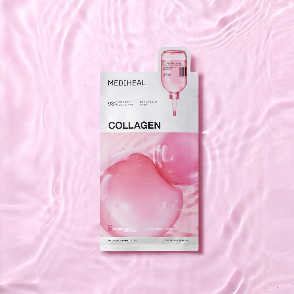 MEDIHEAL Collagen Essential Mask Core Firming pink collagen texture visual