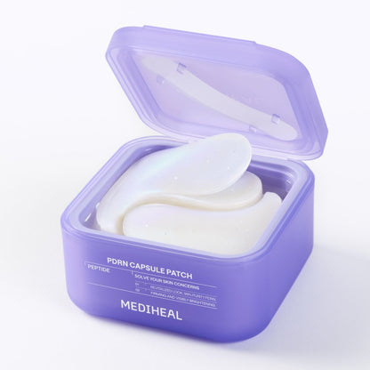 MEDIHEAL PDRN Capsule Patch 103g/60ea — open patch container, front view.