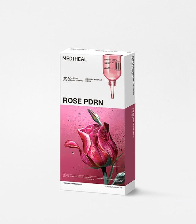 MEDIHEAL Rose PDRN Essential Mask Healthy Glow Korean sheet mask box