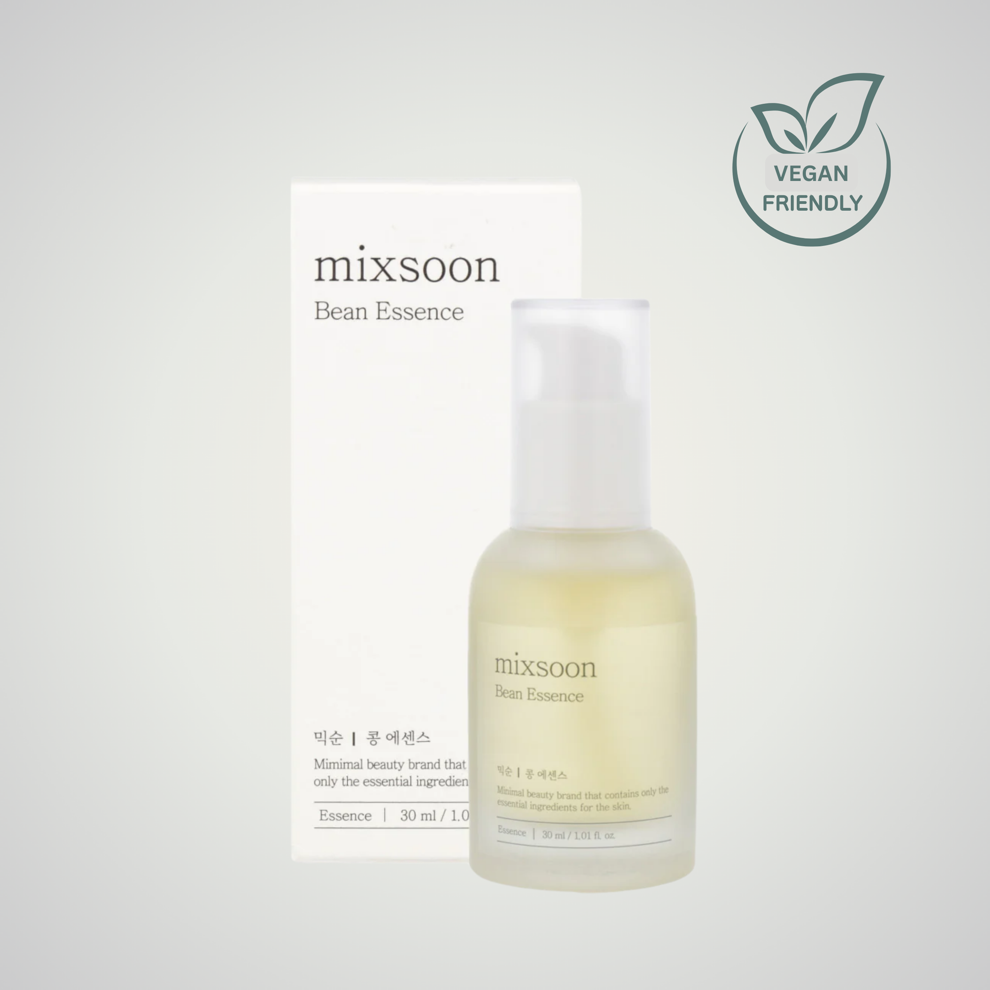 mixsoon Bean Essence 30ml – vegan-friendly hydrating essence with fermented beans for skin nourishment.