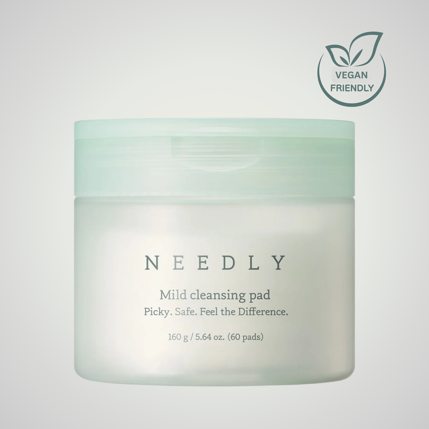 NEEDLY Mild Cleansing Pad 60 pads – vegan exfoliating toner pads for gentle daily cleansing