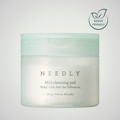 NEEDLY Mild Cleansing Pad 60 pads – vegan exfoliating toner pads for gentle daily cleansing