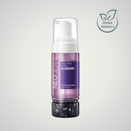 NEOGEN Dermalogy Real Fresh Foam Blueberry 160 g – vegan friendly daily foam cleanser with blueberry extracts for radiant skin