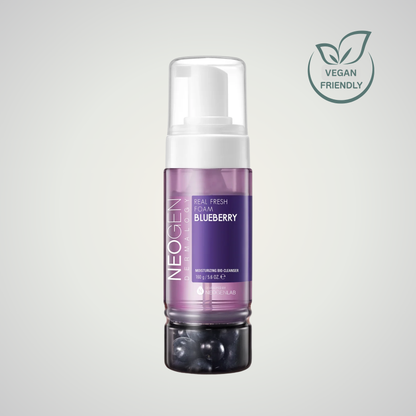 NEOGEN Dermalogy Real Fresh Foam Blueberry 160 g – vegan friendly daily foam cleanser with blueberry extracts for radiant skin