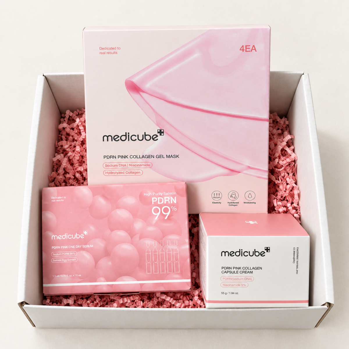Pink Glass Skin Ritual medicube PDRN Korean skincare set