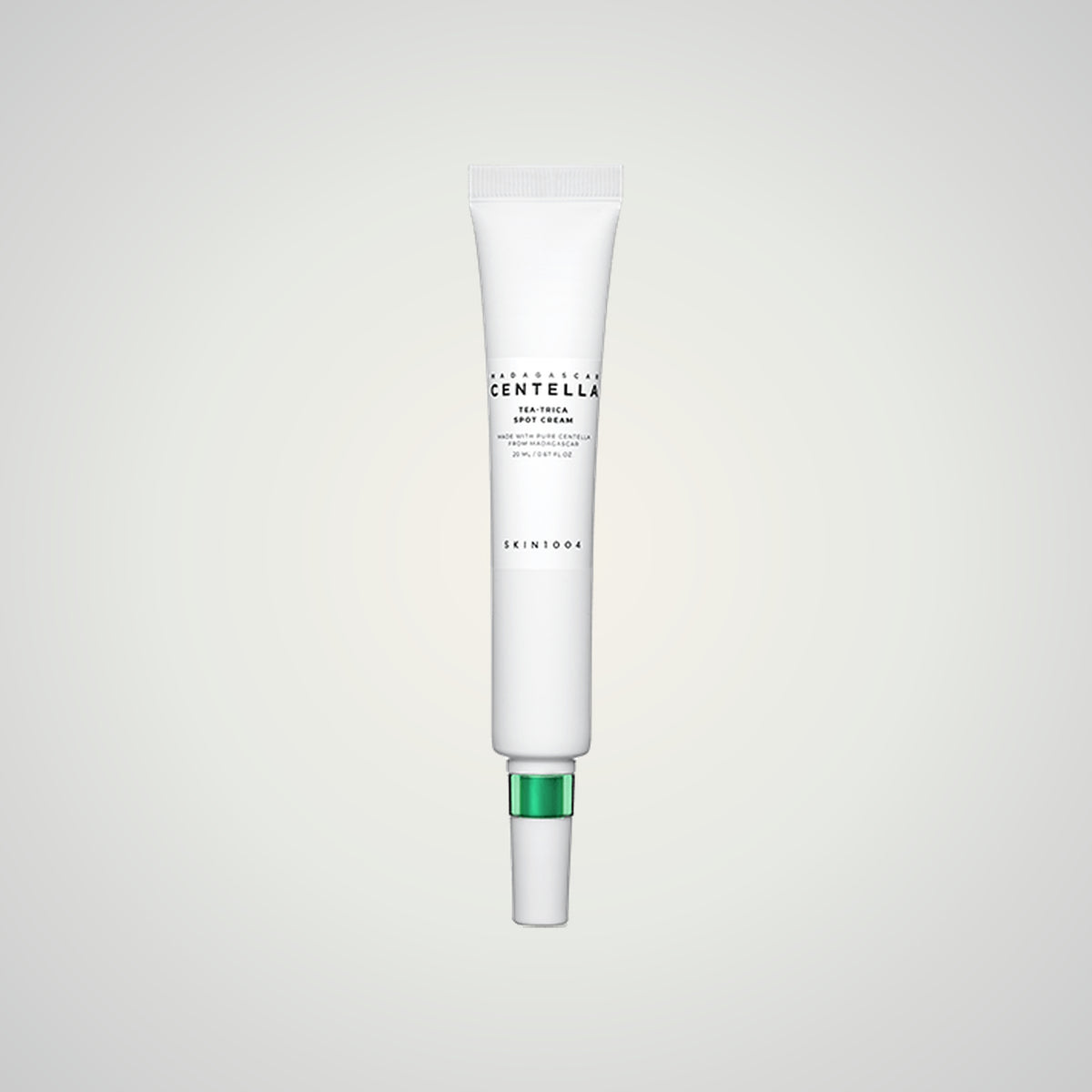 SKIN1004 Madagascar Centella Tea-Trica Spot Cream 20ml on a soft neutral background.