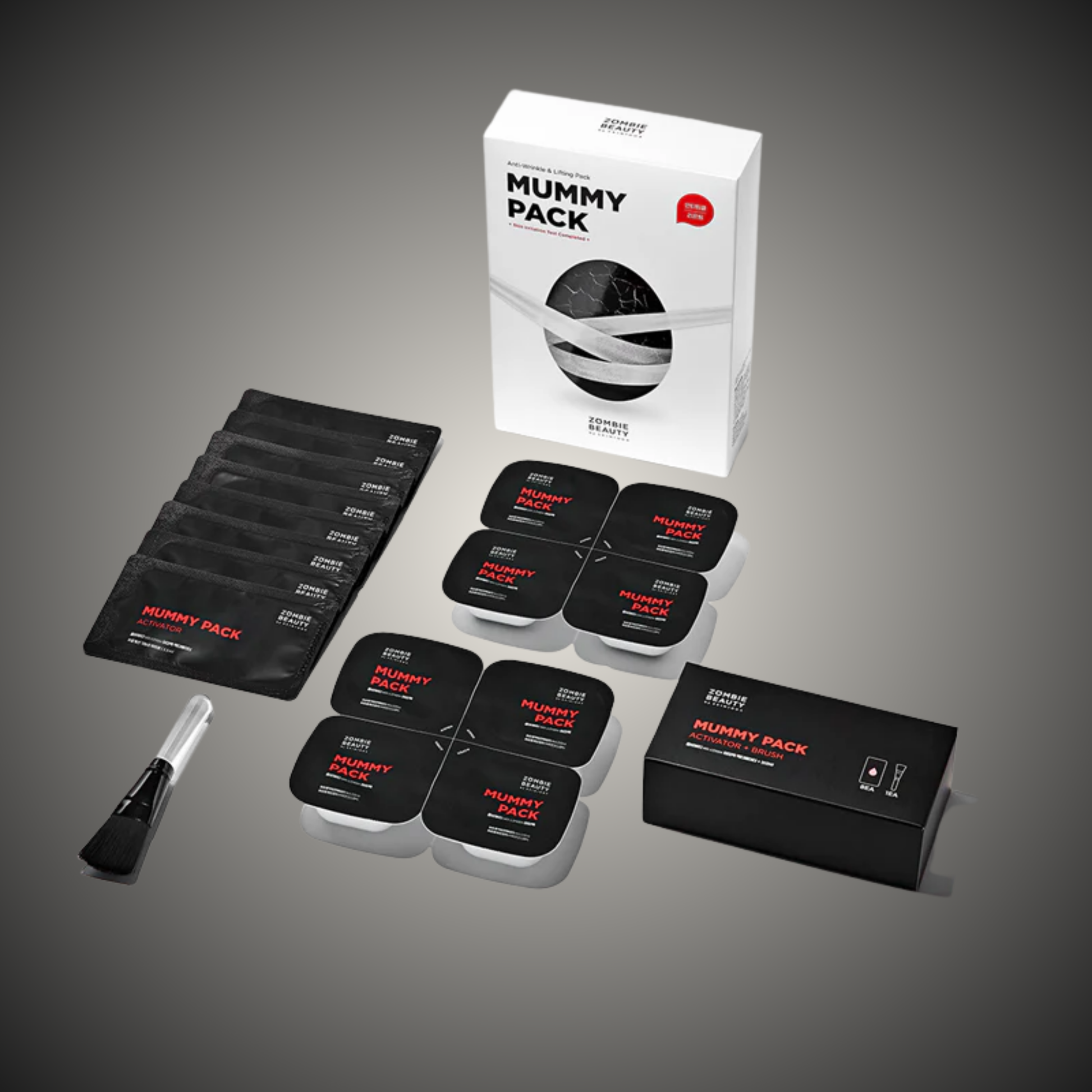 SKIN1004 Zombie Beauty Mummy Pack full kit flatlay with activator