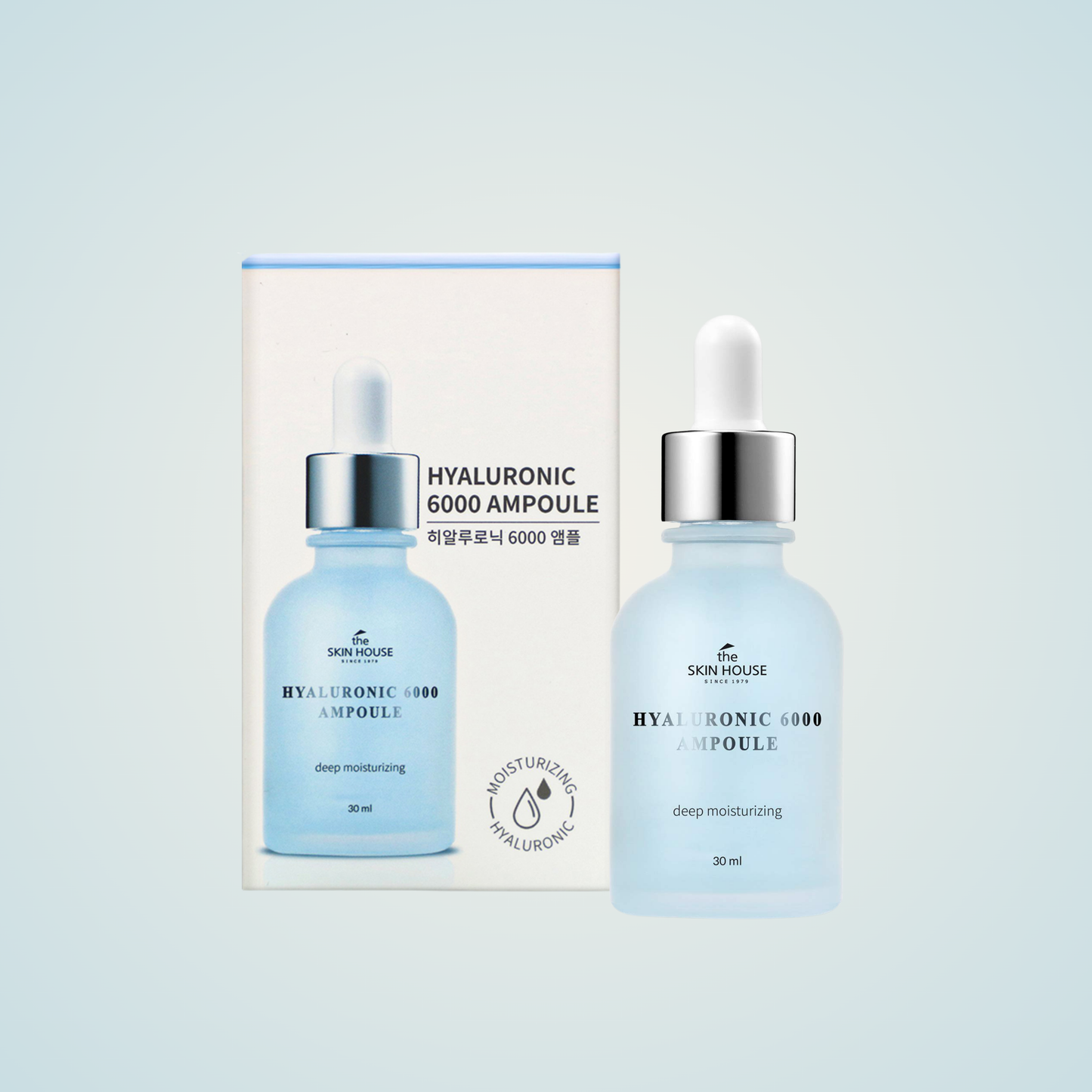the SKIN HOUSE Hyaluronic 6000 Ampoule 30ml with packaging box