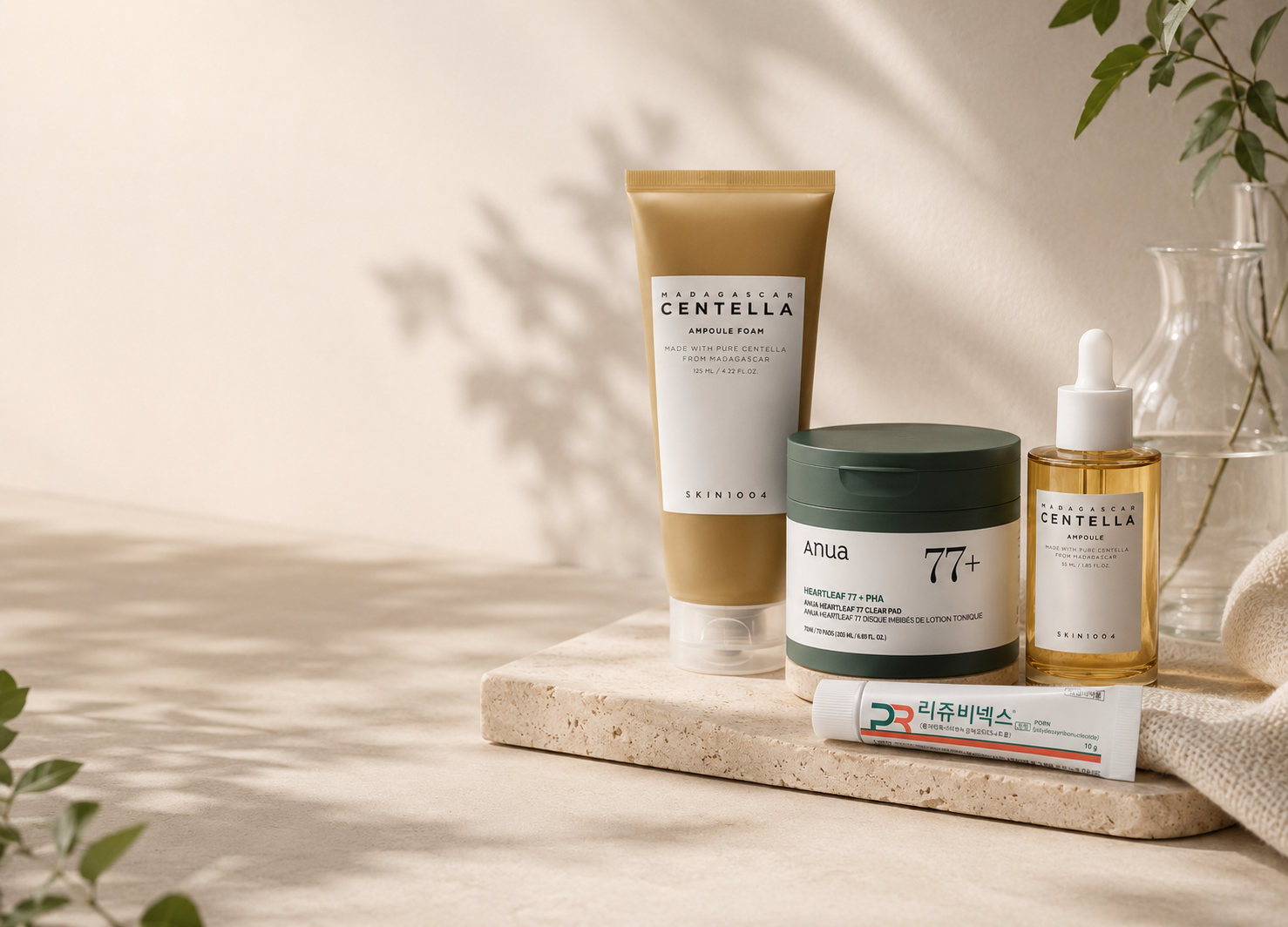 Korean skincare products for sensitive and recovering skin