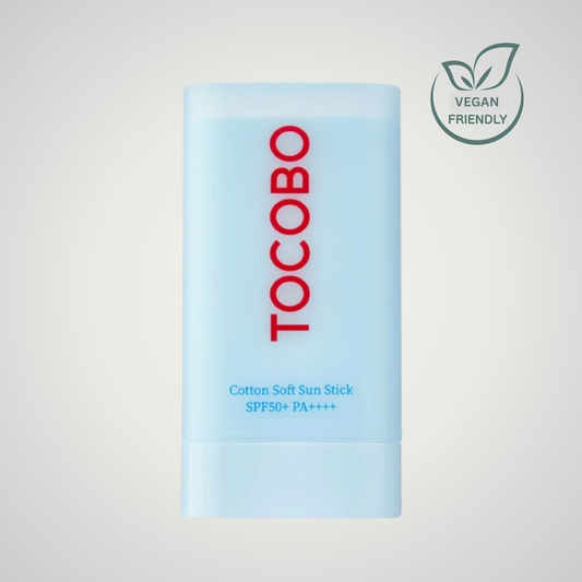 TOCOBO Cotton Soft Sun Stick SPF50+ PA++++ 19 g – vegan friendly matte finish sunscreen stick for silky skin protection