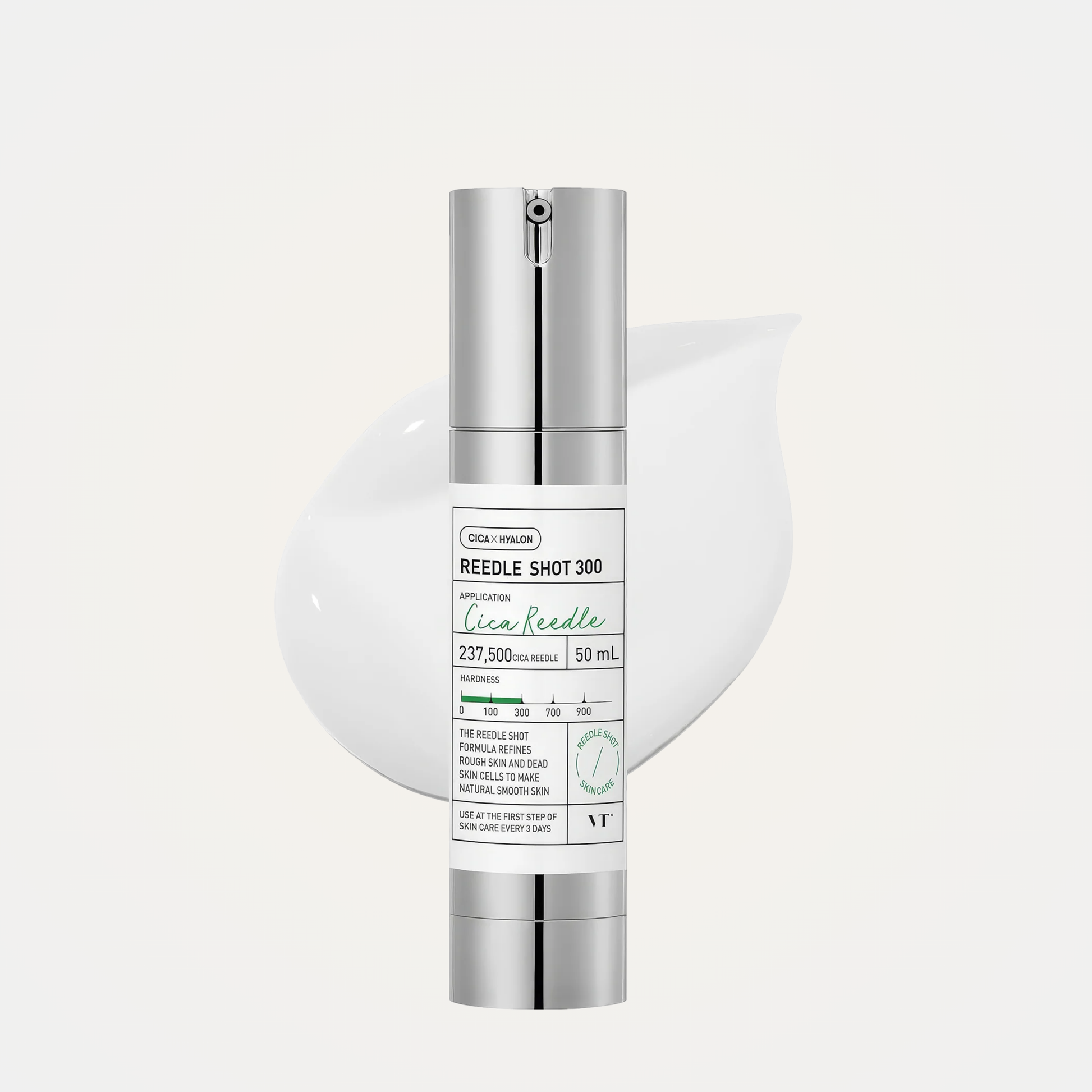 VT Reedle Shot 300 with cream texture – skincare serum to improve skin softness and clarity.